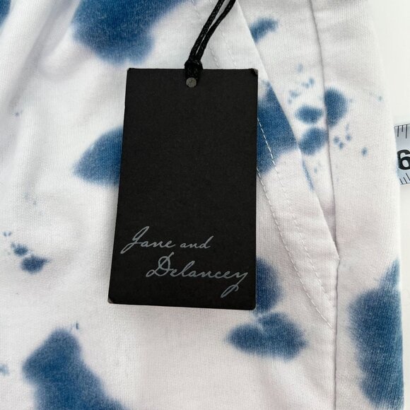 Jane & Delancey Womens Tie Dye Crop Jogger Pants Size 2X Blue White Drawstring - Picture 8 of 12